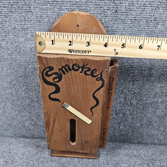 VTG 50s Hanging Wood CIGARETTE Dispenser Retail Store Wall Fixture Coin Slot WOW - Picture 15 of 16